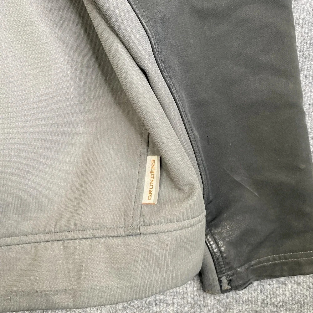 Grundens Jacket Mens XL Gray Hooded Softshell Fleece Lined Full Zip Workwear